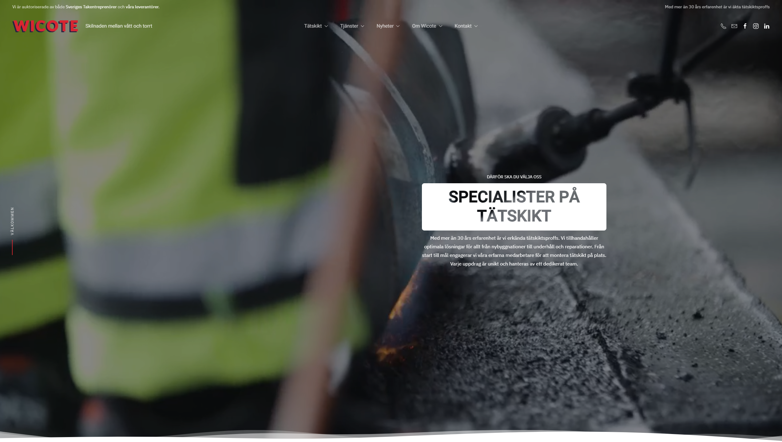 Wicote Entreprenad hemsida